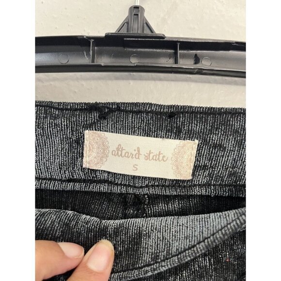 Altar’d State Velour Flare Gray Pants Women Small Pull On Stretchy - Picture 5 of 16